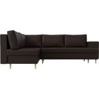 Угловой диван Лига диванов Сильвана левый полностью экокожа коричневая 100856L