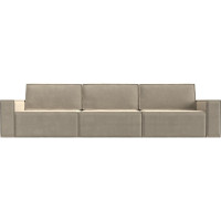 Прямой диван Лига диванов Куба лонг полностью Микровельвет Бежевый 116870