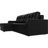 Угловой диван Лига диванов Эмир БС левый полностью экокожа черная 28404L