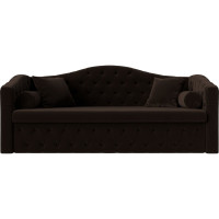 Прямой диван Лига диванов Мечта полностью микровельвет коричневый 112862