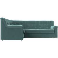 Угловой диван Лига диванов Карелия левый угол полностью Велюр бирюзовый 113341L