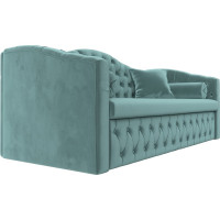 Прямой диван Лига диванов Мечта полностью велюр бирюзовый 112850