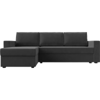 Угловой диван Лига диванов Траумберг Лайт левый полностью велюр серый 117152L