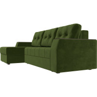 Угловой диван Лига диванов Эмир БС левый полностью микровельвет зеленый 110422L