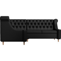 Угловой диван Лига диванов Бронкс угол левый полностью экокожа черная 114590L