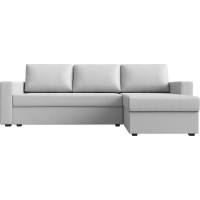 Угловой диван Лига диванов Траумберг Лайт правый полностью экокожа белая 117145