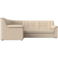 Угловой диван Лига диванов Карелия левый угол полностью экокожа бежевая 113362L