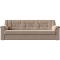 Прямой диван Лига диванов Карелия полностью велюр бежевый 113314