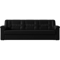 Прямой диван Лига диванов Карелия полностью экокожа черная 113339