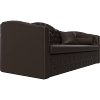 Прямой диван Лига диванов Мечта полностью экокожа коричневая 112873