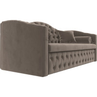 Прямой диван Лига диванов Мечта полностью велюр коричневый 112853