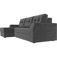 Угловой диван Лига диванов Эмир БС левый полностью велюр серый 110450L