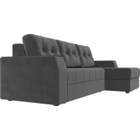 Угловой диван Лига диванов Эмир БС правый полностью велюр серый 110450