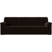 Прямой диван Лига диванов Карелия полностью микровельвет коричневый 113329