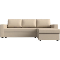 Угловой диван Лига диванов Траумберг Лайт правый полностью экокожа бежевая 117146