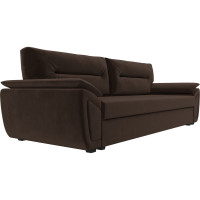 Прямой диван Лига диванов Нэстор Лайт полностью микровельвет коричневый 117596