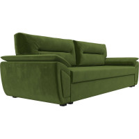 Прямой диван Лига диванов Нэстор Лайт полностью микровельвет зеленый 117594