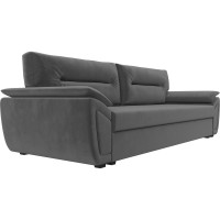 Прямой диван Лига диванов Нэстор Лайт полностью велюр серый 117588