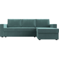 Угловой диван Лига диванов Траумберг Лайт правый полностью Велюр бирюзовый 117149