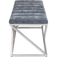 Банкетка GreenWeen ZUMA каркас нержавеющая сталь, сидение шенилл цвет Steel Grey, Bulon, 1100x400x450 GW-ZUMA-NER-SGREY-110-BL