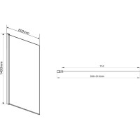 Душевая шторка на ванну VINCEA 800x1400, вороненая сталь, стекло прозрачное VSB-11800CLGM