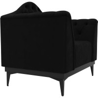Кресло Лига диванов Флорида полностью микровельвет черный 112309
