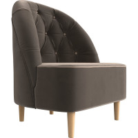 Кресло Лига диванов Амиса основа велюр коричневый, кант велюр бежевый 110042