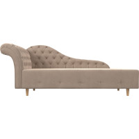 Кушетка Лига диванов Камерон левый полностью велюр бежевый 110090L