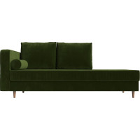 Кушетка Лига диванов Прайм левый полностью микровельвет зеленый 100881L