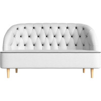 Кушетка Лига диванов Амиса полностью экокожа белая, кант экокожа чрная 109848