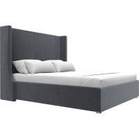 Интерьерная кровать Лига диванов Ларго 160 велюр серый 101321