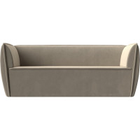 Прямой диван Лига диванов Бергамо 3-х местный полностью микровельвет бежевый 112102