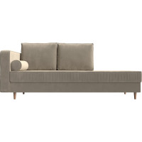 Кушетка Лига диванов Прайм левый полностью микровельвет бежевый 100880L