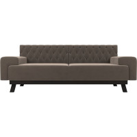 Прямой диван Лига диванов Мюнхен Люкс полностью велюр коричневый 109124