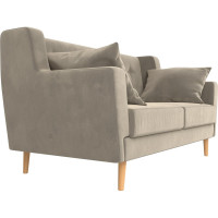 Прямой диван Лига диванов Брайтон 2 полностью микровельвет бежевый 108922