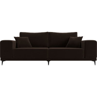 Прямой диван Лига диванов Льюес полностью микровельвет коричневый 108605