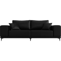 Прямой диван Лига диванов Льюес полностью экокожа черная 108615