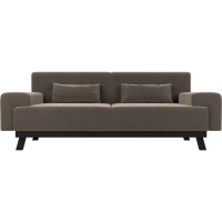 Прямой диван Лига диванов Мюнхен полностью велюр коричневый 109099