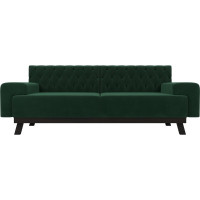Прямой диван Лига диванов Мюнхен Люкс полностью велюр зеленый 109123