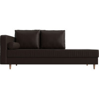 Кушетка Лига диванов Прайм левый полностью экокожа коричневая 100893L