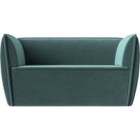 Прямой диван Лига диванов Бергамо 2-х местный полностью велюр бирюзовый 112031