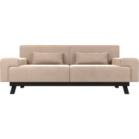 Прямой диван Лига диванов Мюнхен полностью велюр бежевый 109095