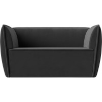 Прямой диван Лига диванов Бергамо 2-х местный полностью велюр серый 112039