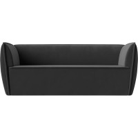 Прямой диван Лига диванов Бергамо 3-х местный полностью велюр серый 112092