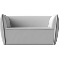 Прямой диван Лига диванов Бергамо 2-х местный полностью экокожа белая 112076