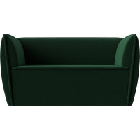Прямой диван Лига диванов Бергамо 2-х местный полностью велюр зеленый 112035