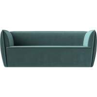 Прямой диван Лига диванов Бергамо 3-х местный полностью велюр бирюзовый 112084