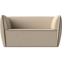 Прямой диван Лига диванов Бергамо 2-х местный полностью экокожа бежевая 112074