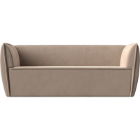Прямой диван Лига диванов Бергамо 3-х местный полностью велюр бежевый 112082