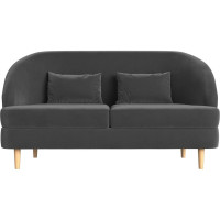 Кушетка Лига диванов Атико полностью велюр серый, подушки велюр серый 109889